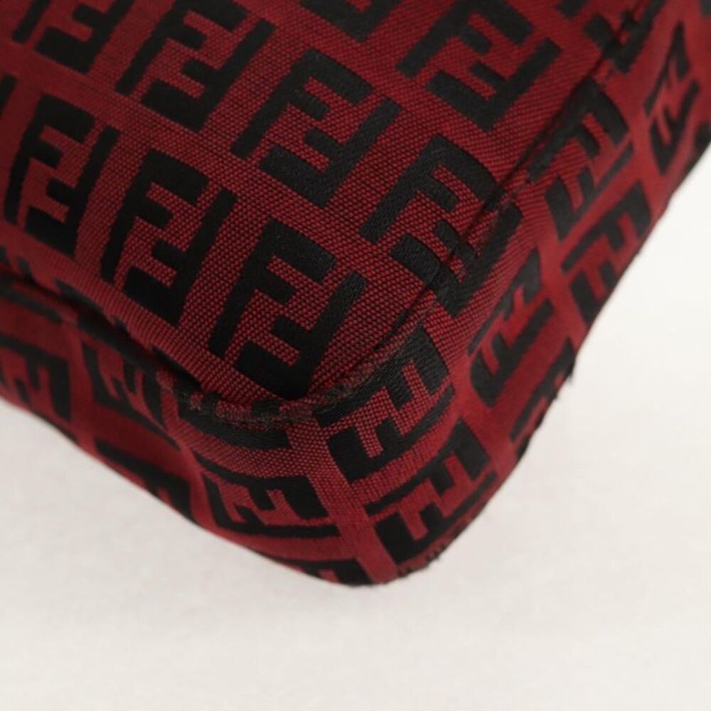 Fendi Baguette Zucchino Canvas Red Canvas Handbag - Picture 10 of 16